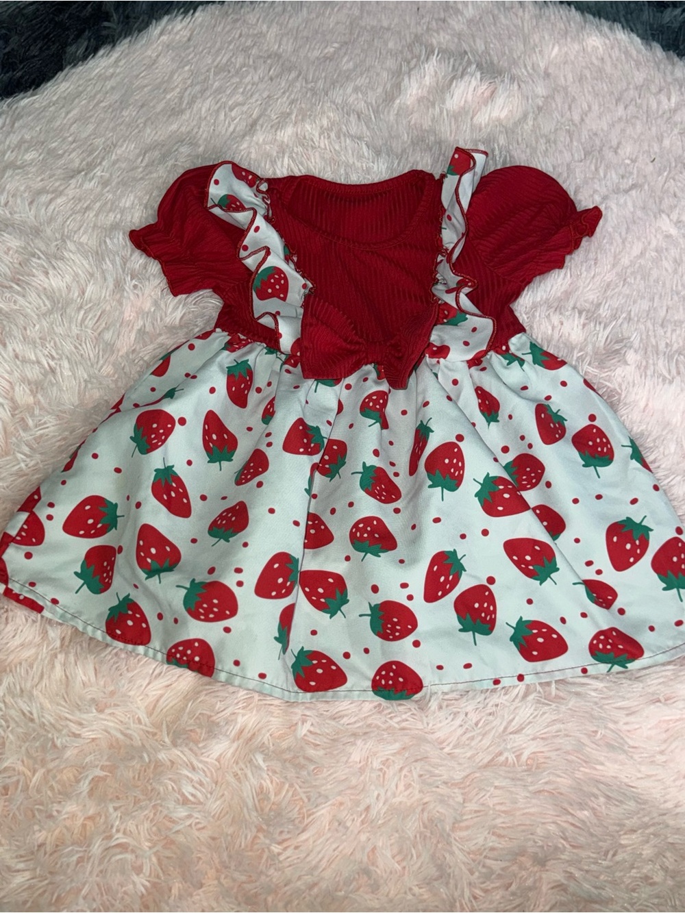 Target Red and White Strawberry Print Dress with Ruffle Straps